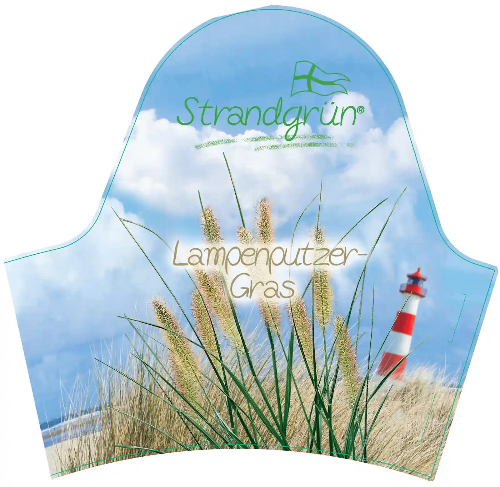 Pflanzenetikett Lampenputzergras mit filigranen Blütenähren im Wind.